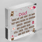 DAD Memorial Plaques Wood Heart Christmas Tree Bauble Ornament Decoration Sign