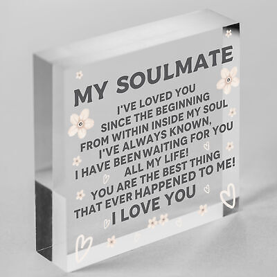 Soulmate Gifts For Him Her Plaque Anniversary Gift Wife Husband Boy Girl Friend