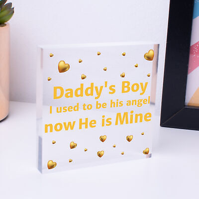 Daddys Boy Dad Memorial Heart Birthday Gifts For Garden For Grave Plaques