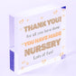 Thank You Nursery Teacher Gift Wooden Heart Sign Preschool Leaving Present