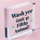 Bathroom Toilet Sign Decor Funny Wash Your Hands Humouros Wall Plaque Home Gift