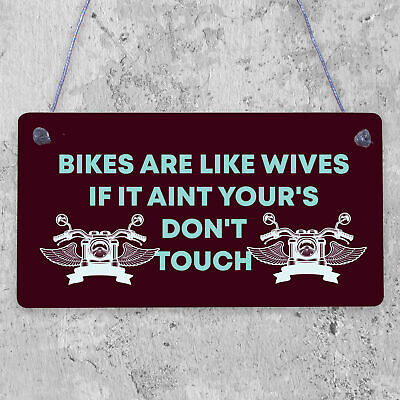 Motorbike Sign Biker Hanging Plaque Man Cave Garage Plaque Gift For Dad Grandad