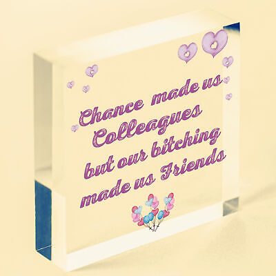 Colleague Friendship Leaving Work Gift Wooden Heart Plaque Friend Thank You Gift