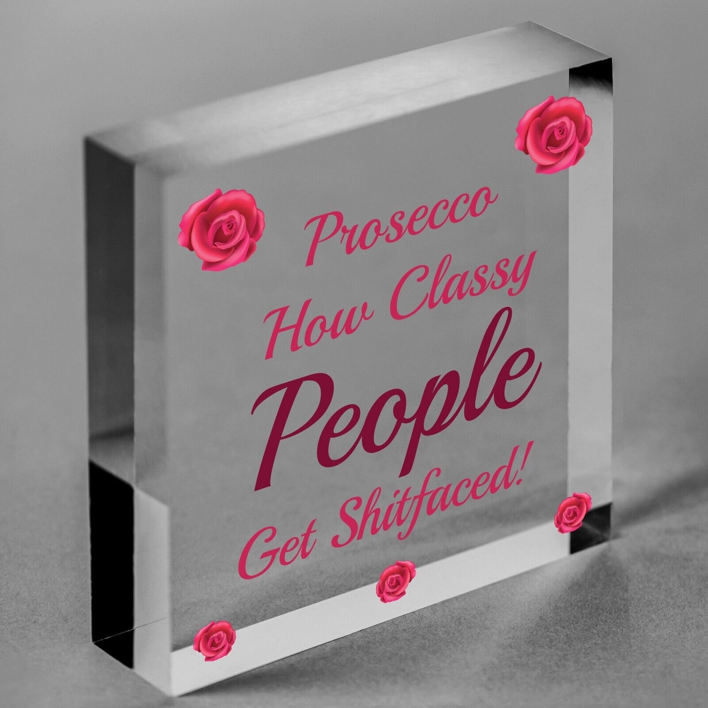 Prosecco Classy People Novelty Wooden Hanging Heart Kitchen Sign Alcohol Plaque