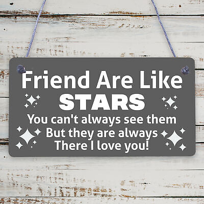 Best Friends Are Like Stars Friendship Sign Hanging Plaque Gift For Her ThankYou