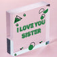 Silver Heart Tin Sister Gift Christmas Birthday Present To Say I Love You