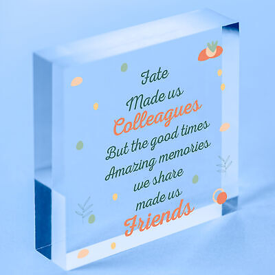 Fate Made Us Colleagues Wood Heart Plaque Friendship Work Leaving Gift Thank You