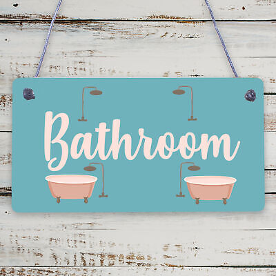 Bathroom Plaque Seaside Nautical Accessories Shabby Chic Toilet Door Sign Gifts