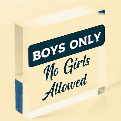 Funny Boys Bedroom Door Sign NO GIRLS ALLOWED Man Cave Sign Gift For Son