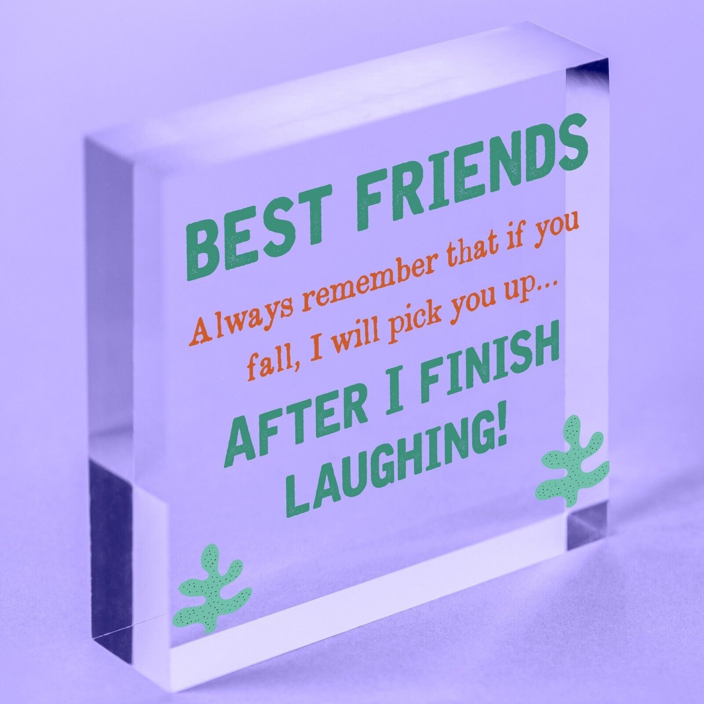 BEST FRIEND - I Will Pick You Up After I Finish Laughing! Friendship Gift Plaque