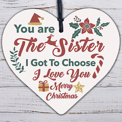 Sister I Got To Choose Plaque Best Friend Christmas Gift Heart Friendship Sign