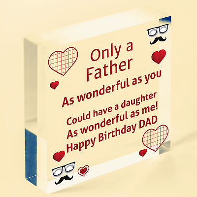 Dad Birthday Gifts From Daughter Wooden Heart Funny Novelty Gift For Him