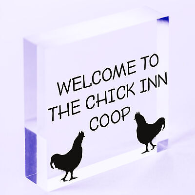 Welcome Chicken Coop Sign Outdoor Garden Shed Plaque Chicken Hen Gifts