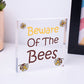 Beware Bees Apiarist Hive Business Garage Wooden Hanging Plaque Bee Sign Gift