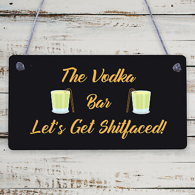 The Vodka Bar Novelty Man Cave Home Bar Pub Plaque Alcohol Friendship Gift Sign