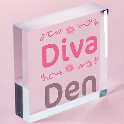 Diva Den Garden Woman Cave Shed Mum Sister Gift Hanging Plaque Hobby Ladies Sign