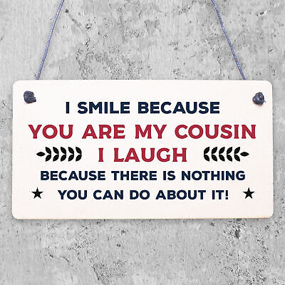 Birthday Gifts For Cousins Hanging Family Plaque Funny Thank You Gift Keepsake