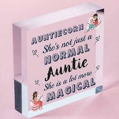 Auntie Sister Mummy Gifts Unicorn Wooden Hearts Novelty Christmas Gift For Her