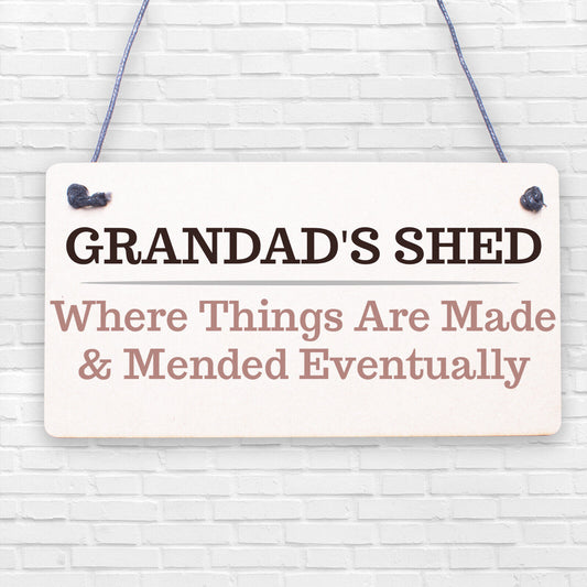 Grandads Shed Wooden Hanging Plaque Novelty Workshop Garage Tool Shed Gift Sign