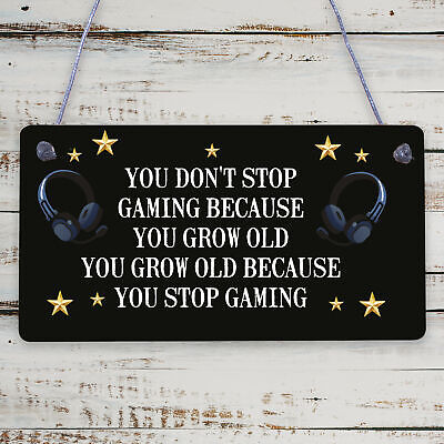 Games Room Novelty Gamer Sign For Boys Bedroom Man Cave Funny Gifts For Him