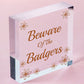 Beware Of The Children Novelty Wooden Hanging Shabby Chic Plaque Gift Kids Sign