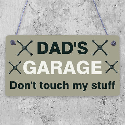 Dads Garage Sign Hanging Plaque Funny Gift For Dad Birthday Fathers Day