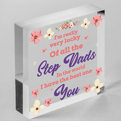 STEP DAD Father Gift Wooden Heart Plaque Birthday Christmas Daddy Gift For Him