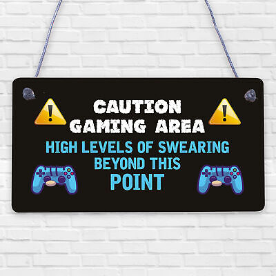 Funny Rude Gaming Sign Gamer Gift For Son Brother Christmas Birthday Gift Idea