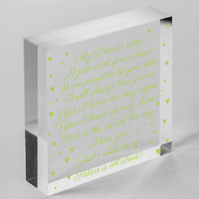 Sister Gift Birthday Gift For Sister Keepsake Poem Wooden Heart Friendship Sign