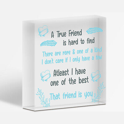 Best Friend Friendship Sign Women Birthday Plaque Chic Wood Heart Thank You Gift