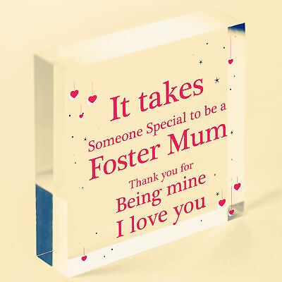 Christmas Gifts For Mum Thank You Wood Heart Foster Mum Mother Daughter Son Gift