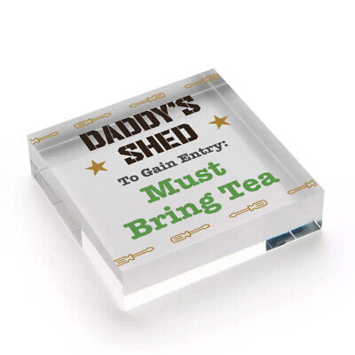 Daddys Shed Must Bring Tea Novelty Wooden Hanging Plaque Fathers Day Gift Sign