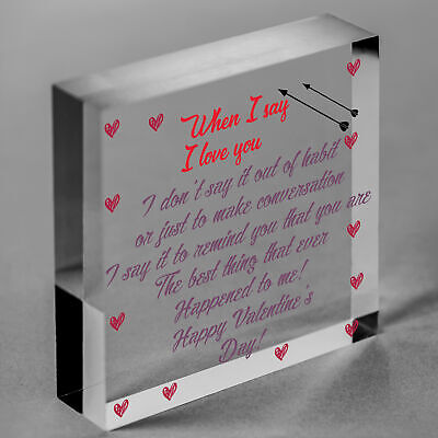 Special Valentines Day Wooden Heart Plaque Gift For Husband Wife Gift For Him