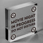 Cinema Room Sign NEON EFFECT Movie Night Dont Disturb Plaque Home Decor Gift