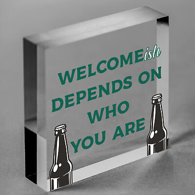 Funny Bar Welcome Sign Novelty Man Cave Gifts Home Bar Decor Garden Gifts