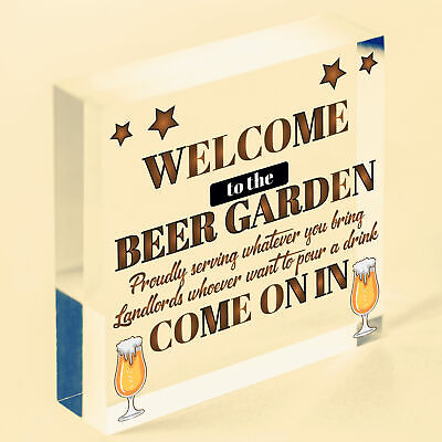 Chalk Welcome To The Beer Garden Hanging Wall Sign Landlord Pub Garden Sign Gift