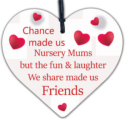 Chance Made Us Nursery Mums Wooden Hanging Heart Novelty Friendship Nusery Gift