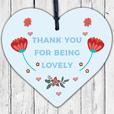 Thank You For Being Lovely Wood Heart Thank You Teacher Volunteer Friend Gift