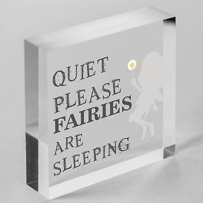 Quiet Please Novelty Hanging Plaque Fairy Sign Garden Shed Mum Decor Gift Plaque