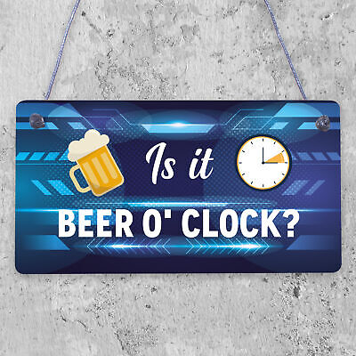 Beer Signs Beer O'Clock Hanging Garden Shed Sign Wall Pub Bar Plaque Friend Gift