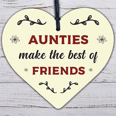 Auntie Gifts Best Friend Plaque Handmade Wood Heart Chic Sign Birthday Keepsake