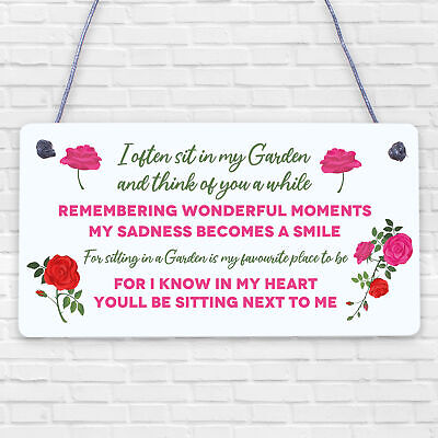 Garden Plaque Hanging Shed Sign Mum Nan Grandad Memorial Family Gift Keepsake