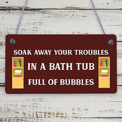 Bath Tub Bathroom Decor Toilet Door Sign Nautical Wall Sign Chic Home Plaque