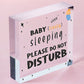 Baby Sleeping Hanging Heart Baby Son Daughter Bedroom Plaque Do Not Disturb Sign