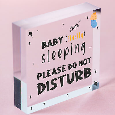 Baby Sleeping Hanging Heart Baby Son Daughter Bedroom Plaque Do Not Disturb Sign