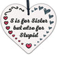 Annoying Sister Gift For Big Sister Adult Heart Sister Gift Funny Birthday Sign