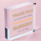 Thank You Nursery Teacher Gift Wooden Heart Sign Preschool Leaving Present