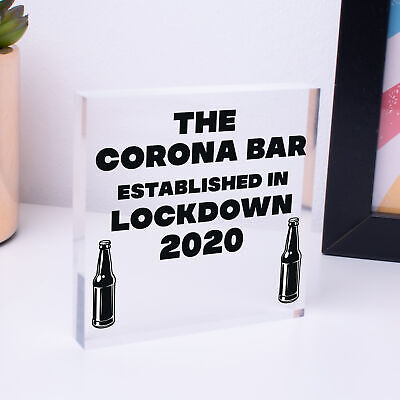 Funny Bar Sign For Garden Man Cave Home Bar Lockdown Corona Bar Alcohol Gift