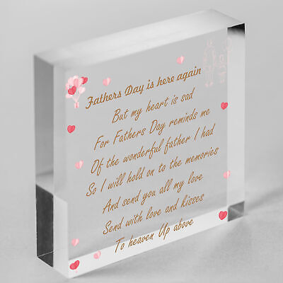 Wonderful Father Hanging Wooden Heart FATHERS DAY Memorial Sign Gifts For Him