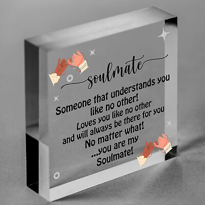 Soulmate Gift Wooden Heart Valentines Anniversary Gift For Him Her Women Men